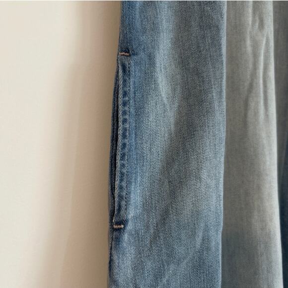 NWT DL1961 Blue Coast Denim Dress – Two-Tone Short Sleeve, Girls Size Small - Picture 3 of 7